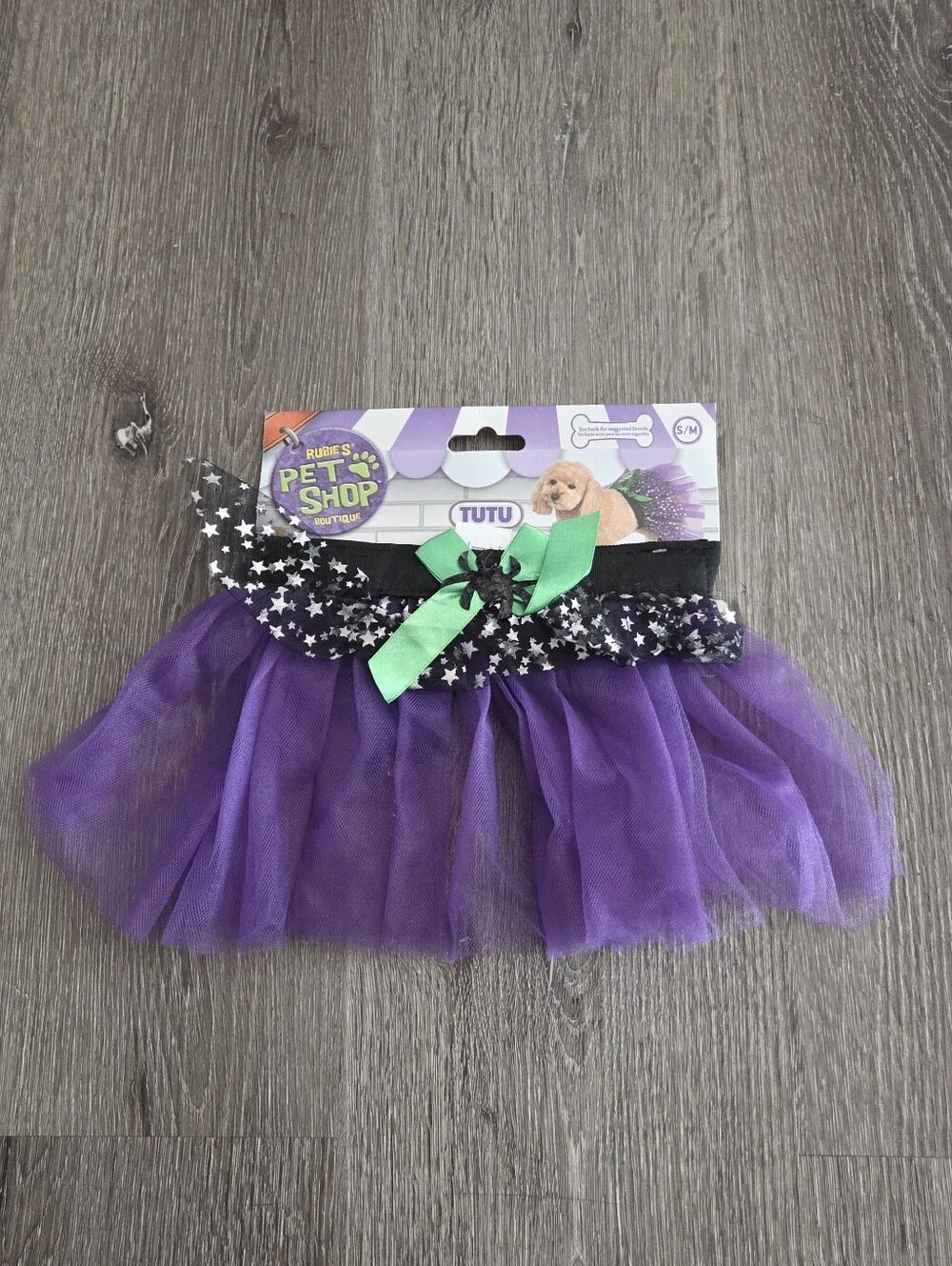 Rubies Pet Shop Boutique Halloween Spider Tutu Costume Purple Black Stars S/M
